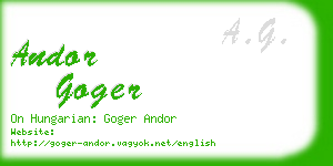 andor goger business card